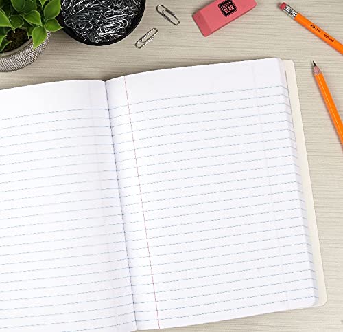 Pen + Gear Composition Marble Black, Wide Ruled, 100 Sheets, 9.75" x 7.5" (5-Pack)